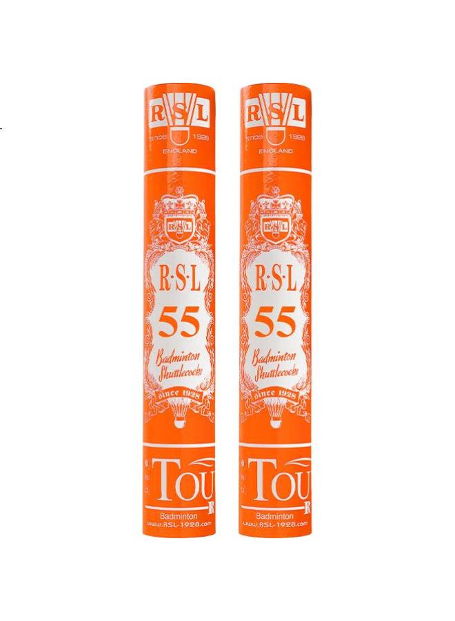 RSL Yashilong Badminton Shuttlecocks, 12-Pack, For Training And Competition, Stable Flight, Precise Landing, Rsl-55 Model, Speed 77, 1 Tube - Image 3