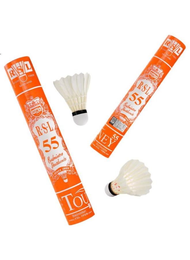 RSL Yashilong Badminton Shuttlecocks, 12-Pack, For Training And Competition, Stable Flight, Precise Landing, Rsl-55 Model, Speed 77, 1 Tube - Image 2
