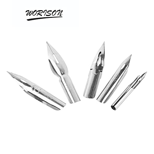 worison Cartoon Comic Dip Pen Set Calligraphy Pen With 5 Nibs&Eraser,Black - Image 5
