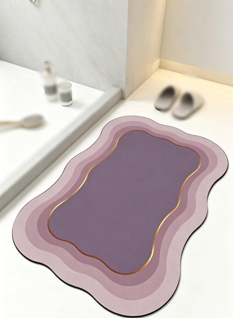 Nariele New Wave Shaped Gradient Bathroom Absorbent Floor Mat - Image 1