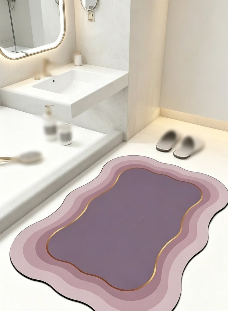 Nariele New Wave Shaped Gradient Bathroom Absorbent Floor Mat - Image 2