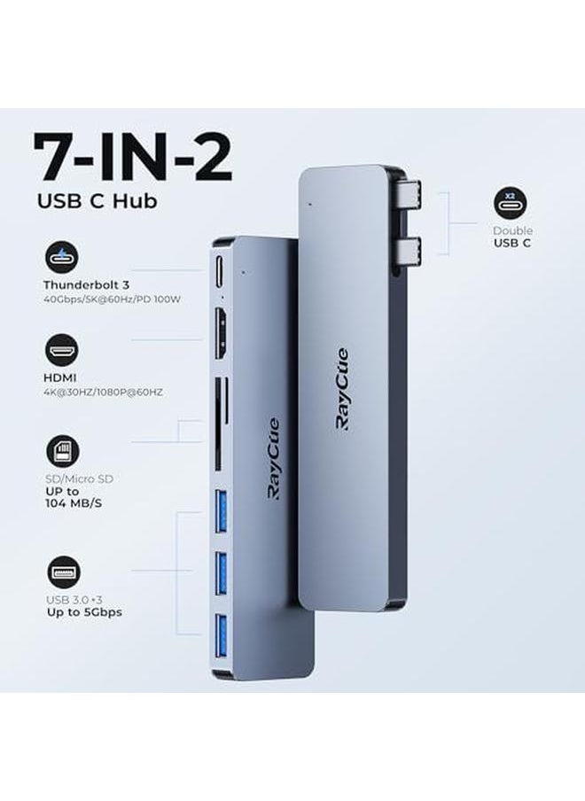 erorex - Usb C Adapter Hdmi Hub For Macbook Pro Air M1 M2M3 2023 2022 2021 13"15"16" Usb C To Hdmi Mac Accessories Multiport Dongle With 4K Hdmi Thunderbolt 3 3 Usb A 3.0 Data Ports Sd And Tf Card Reader - Image 1