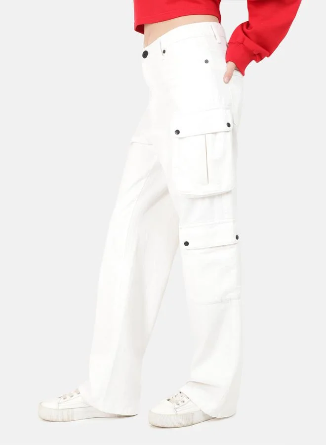 Take Two Styli Women High Rise Relaxed Fit Cargo Jeans By Bene Kleed