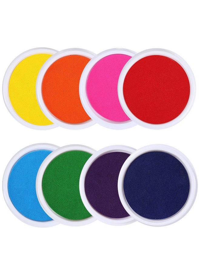 MoloTAR 8 Colors Rainbow Washable Large Ink Pads For Rubber Stamps Kids (Pack Of 8) - Image 1