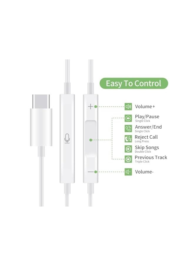 erorex - Usb C Headphone Type C Earbuds Wired Earphones With Microphone And Volume Control In Ear Earbud Noise Isolating For Google Pixel Oneplus Samsung Galaxy Ipad Pro And Macbook - Image 1