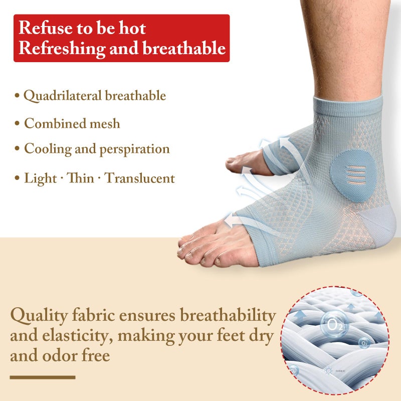 Yanmide 3Pairs Neuropathy Socks - Soothe Relief Compression Socks 20-30 mmHg - Comprex Ankle Sleeves for Arch Support, Achilles Tendonitis, and Foot Pain Relief (Gray, X-Large) - Image 4