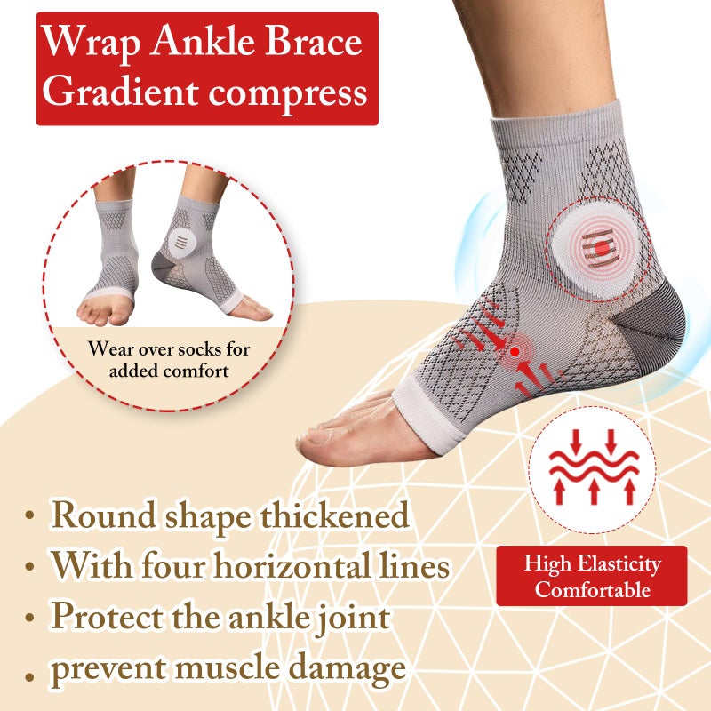 Yanmide 3Pairs Neuropathy Socks - Soothe Relief Compression Socks 20-30 mmHg - Comprex Ankle Sleeves for Arch Support, Achilles Tendonitis, and Foot Pain Relief (Gray, X-Large) - Image 5