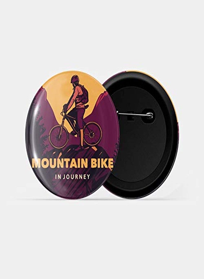 dhcrafts Pin Badges Yellow Colour Mountain Bike in Journey Bike Glossy Finish Design Pack of 1 - Image 2