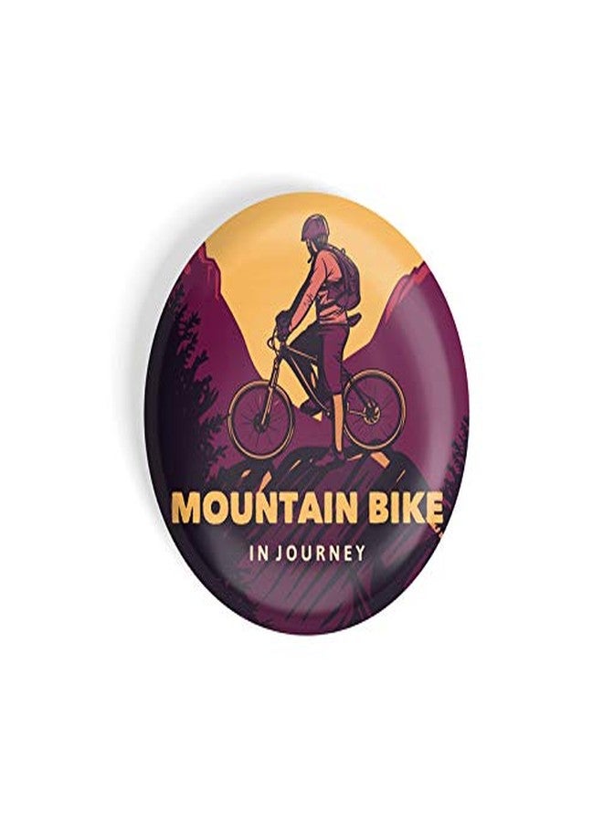 dhcrafts Pin Badges Yellow Colour Mountain Bike in Journey Bike Glossy Finish Design Pack of 1 - Image 3