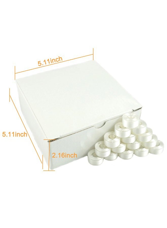 New Brothread 144pcs White 70D/2(60WT) Prewound Bobbin Thread Plastic Size A SA156 Embroidery Sewing - Image 2