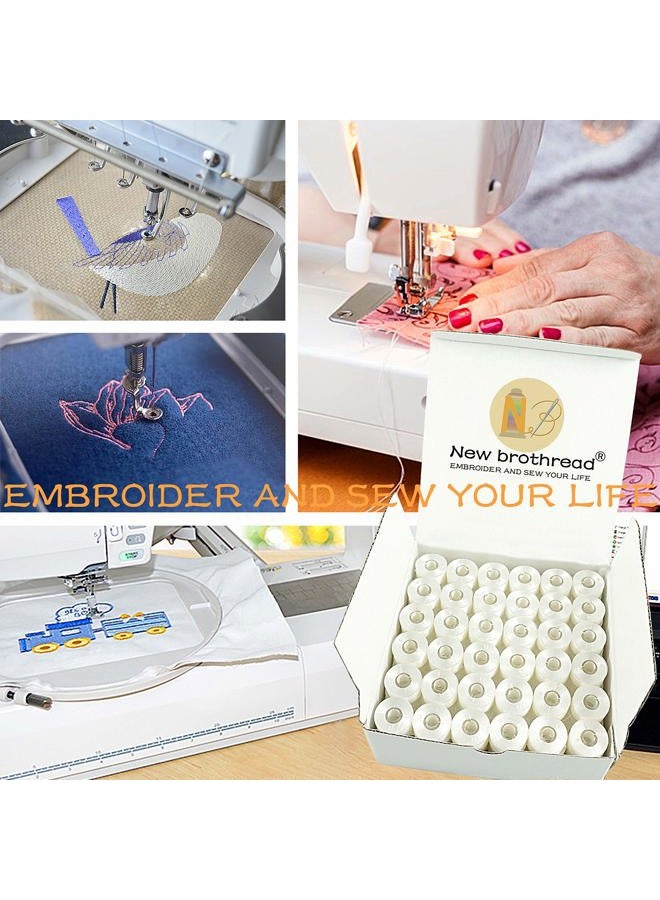 New Brothread 144pcs White 70D/2(60WT) Prewound Bobbin Thread Plastic Size A SA156 Embroidery Sewing - Image 5