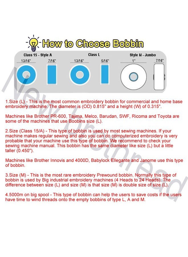 New Brothread 144pcs White 70D/2(60WT) Prewound Bobbin Thread Plastic Size A SA156 Embroidery Sewing - Image 4