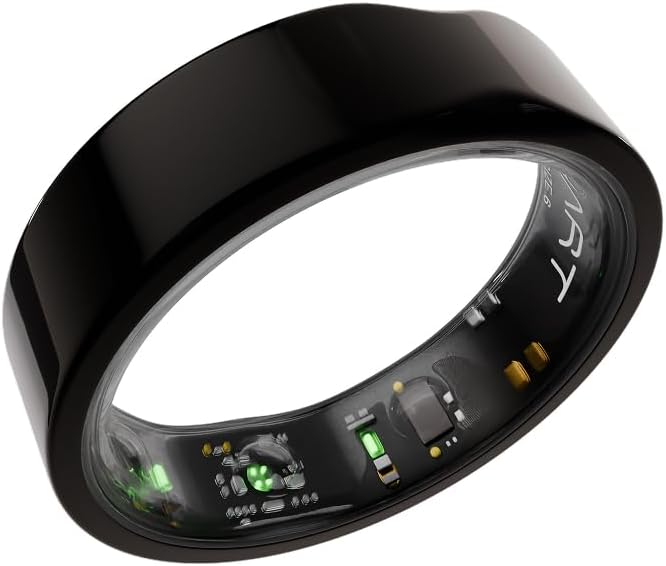 حلقة ذكية  تتبع اللياقة البدنية اليونيسكس  تتبع تدريبات النوم والانتعاش والإجهاد وإدارة الوزن  تسجيل الأغذية الذكائية  بطارية 8+ أيام  مقاومة للماء 50 متر  التيتانيوم - Gunmetal Black ، 12 - Image 1