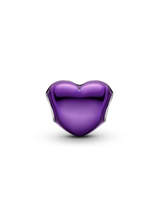 PANDORA Metallic Purple Heart Charm - Image 2