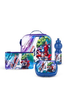 MARVEL Marvel Avengers 5 in 1 School Trolley Set with Backpack and Accessories - 18 Inch, Thermal Lunch Bag, Water Bottle, Pencil Case, and Lunch Box  - Image 4