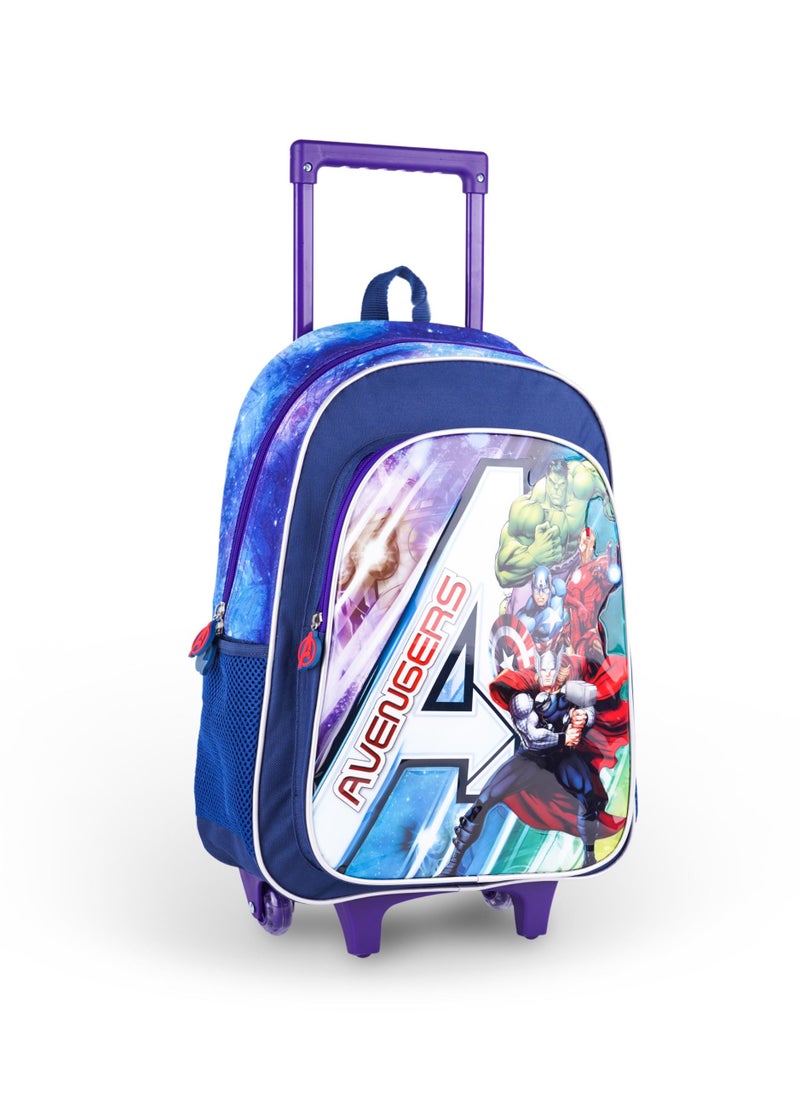 MARVEL - Marvel Avengers 5 in 1 School Trolley Set with Backpack and Accessories - 18 Inch, Thermal Lunch Bag, Water Bottle, Pencil Case, and Lunch Box - Image 1