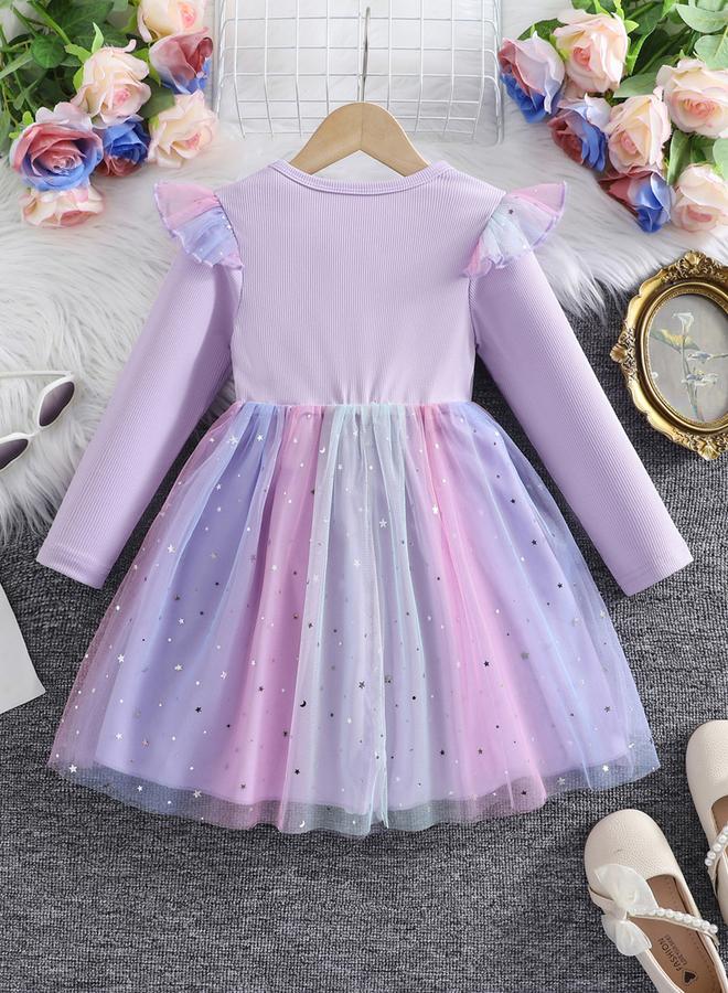 تايك تو فستان شبكي بتفاصيل كشكش وطبعة جرافيك - Image 2