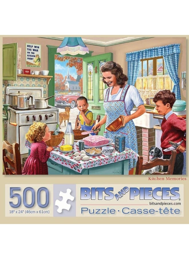 Bits and Pieces Bits and Pieces - 500 Piece Jigsaw Puzzle for Adults â€“ â€˜Kitchen Memoriesâ€™ 500 pc Large Piece Classic 50's Jigsaw by Artist Steve Crisp - 18â€ x 24â€  - Image 5