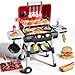Zsinb Kids Play Kitchen Toys Kids BBQ Grill Playset2Tier Barbecue Toy with Wheels Smoke Sound Light Outdoor Play Food Toys Cooking Set Birthday Gift for Toddlers 35 - Image 3