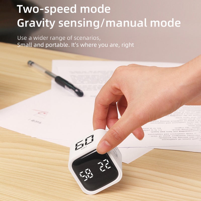 Portable Cube Timer Gravity Sensor Rotating Timer Count Up/Down Function Clock 5/10/30/60 Minutes and Custom with LED Screen Vibrate and Sound Alarm Silent Operation for Kids Kitchen Time Management - Image 3