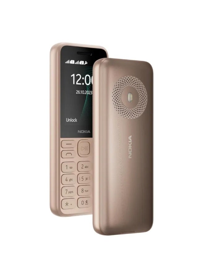 Nokia 130 Phone, Model TA-1576, 2.4-inch screen, Dual SIM, wireless FM radio, light gold color, local warranty - Image 2