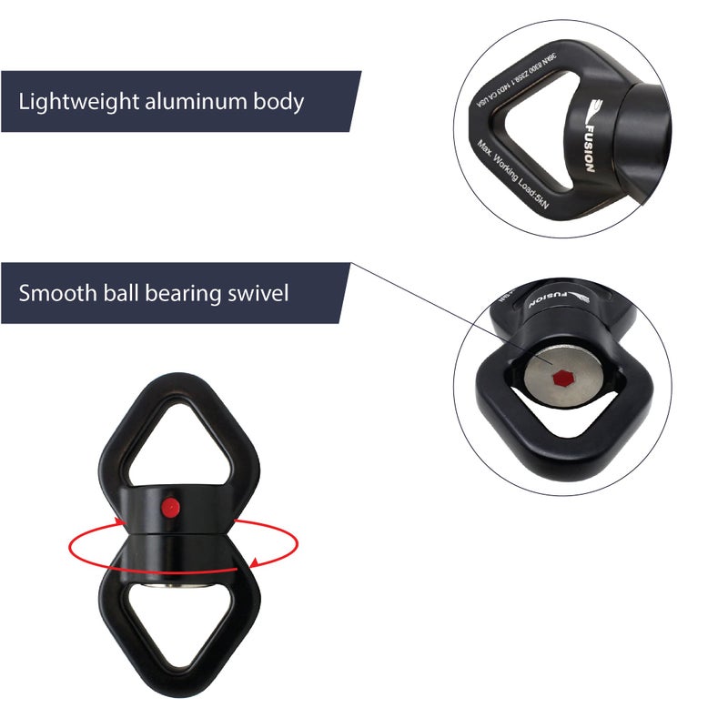 Fusion Climb Delta Swing Swivel, 36 KN Safest Rotational Device Hanging Accessory for Web Tree Swing, Therapy Swing, Aerial Dance,Aerial Yoga, Swing Spinner Hanger, Rock Climbing, Hanging Hammocks - Image 3