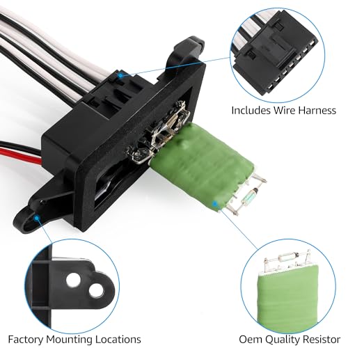 FAERSI 89019100 HVAC Fan Blower Motor Resistor Kit with Harness Replacement for 2002-2009 Chevy Trailblazer GMC Envoy, 2004-2007 Buick Rainier, 2002-2006 GMC Envoy XL, 2003-2008 Isuzu Ascender - Image 5