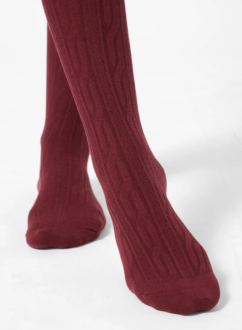 جينجر Over The Knee Socks with Lace Detail