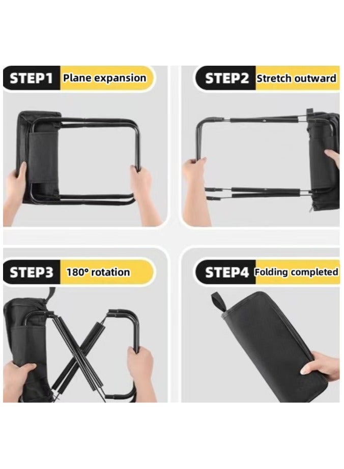 general Portable foldable outdoor camping stool 28.5cm*26.5cm*25cm black - Image 3