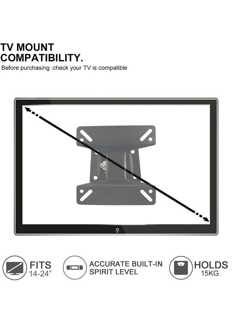 ELTRAZONE Universal Rotating Swivel Tilting LCD Monitor TV Bracket Wall Mount for Samsung, Sony, LG, Sharp, Haier, Toshiba,Element, TCL, Westinghouse 14 15 17 19 22 24 Inch, Plasma, LCD, LED, TV Monitors - Image 4