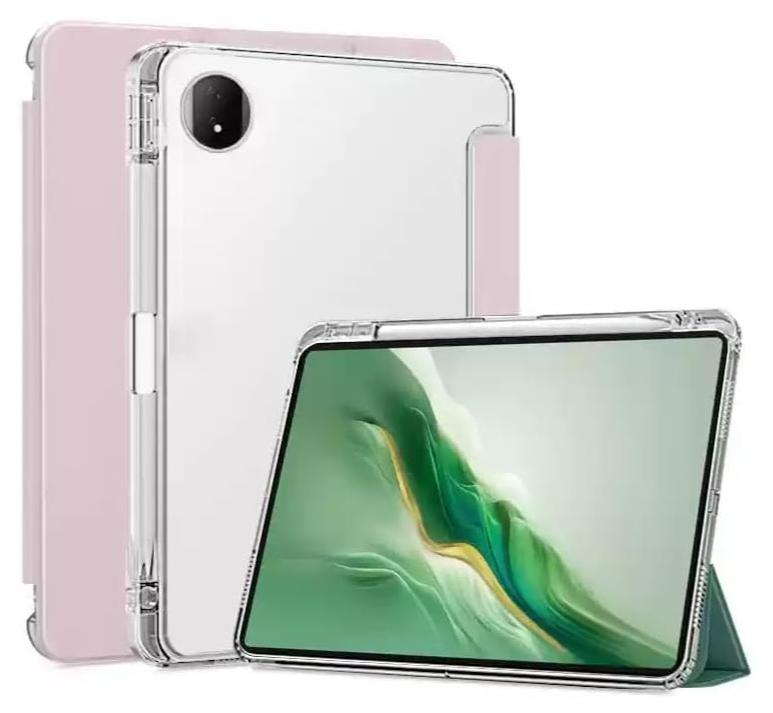 VKL حافظة شفافة قابلة للتوافق مع جهاز Honor MagicPad 2 2024 (12.3 بوصة) من سلسلة Unid ثلاثية الطي مع حامل قلم ووظيفة النوم التلقائي لجهاز Magic Pad 2 12.3" (وردي)
