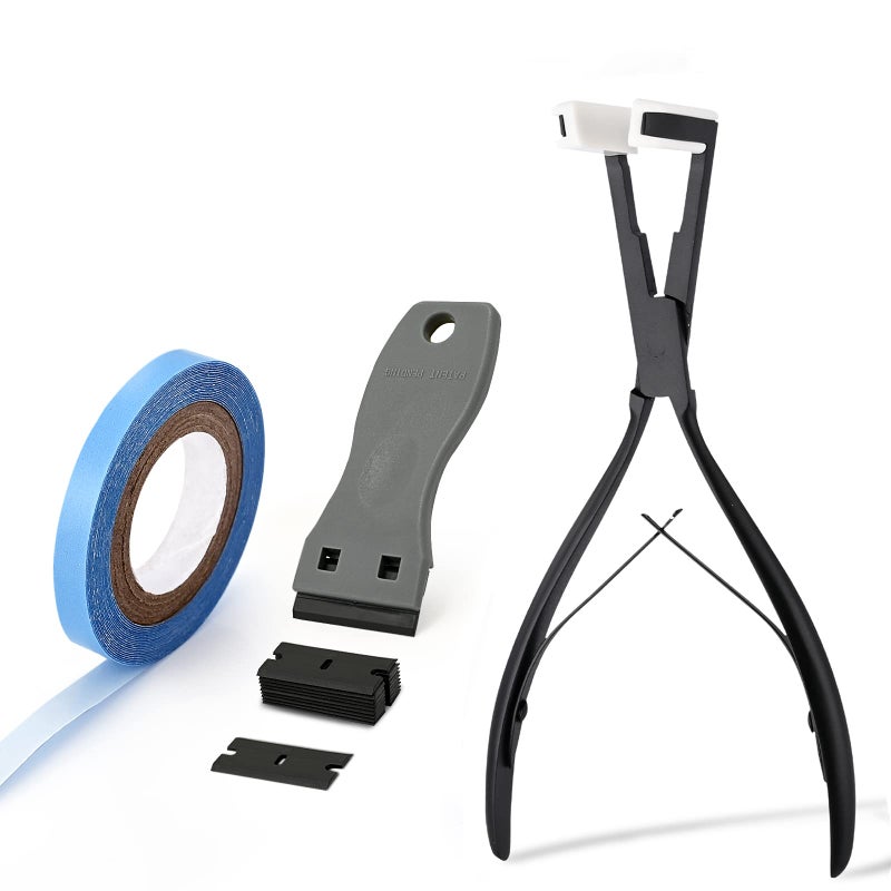 مجموعة أدوات تمديد الشعر EHDIS شريط لتمديد الشعر كماشة سطح مسطح كماشة ختم الشعر بشريط استبدال مزدوج الجوانب شريط لاصق بارز لشعر مستعار رول أداة كشط شريط