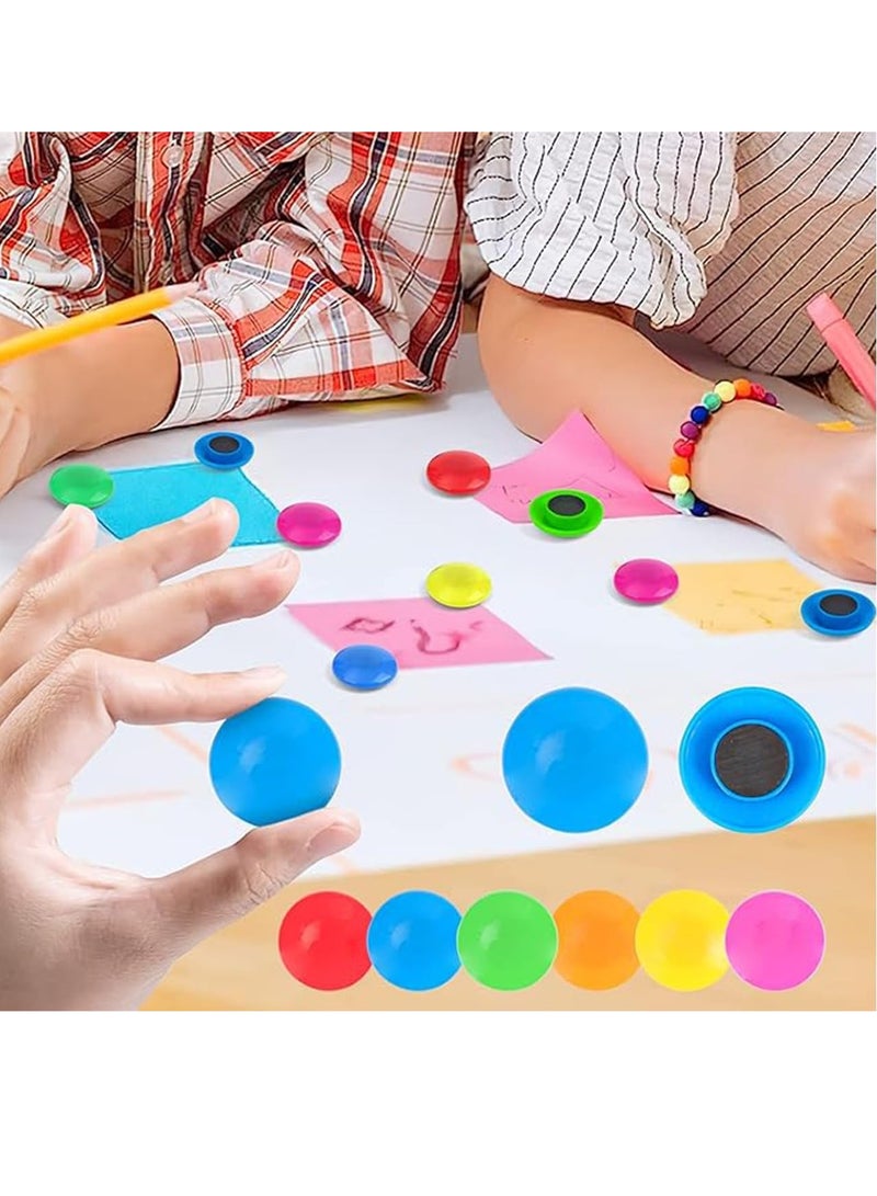 MARKQ [40 Pieces] Small Refrigerator Magnets [3 cm] - Colorful Decorative Fridge & Locker Magnets for Whiteboard, Office, Kitchen, and Map  - Image 2