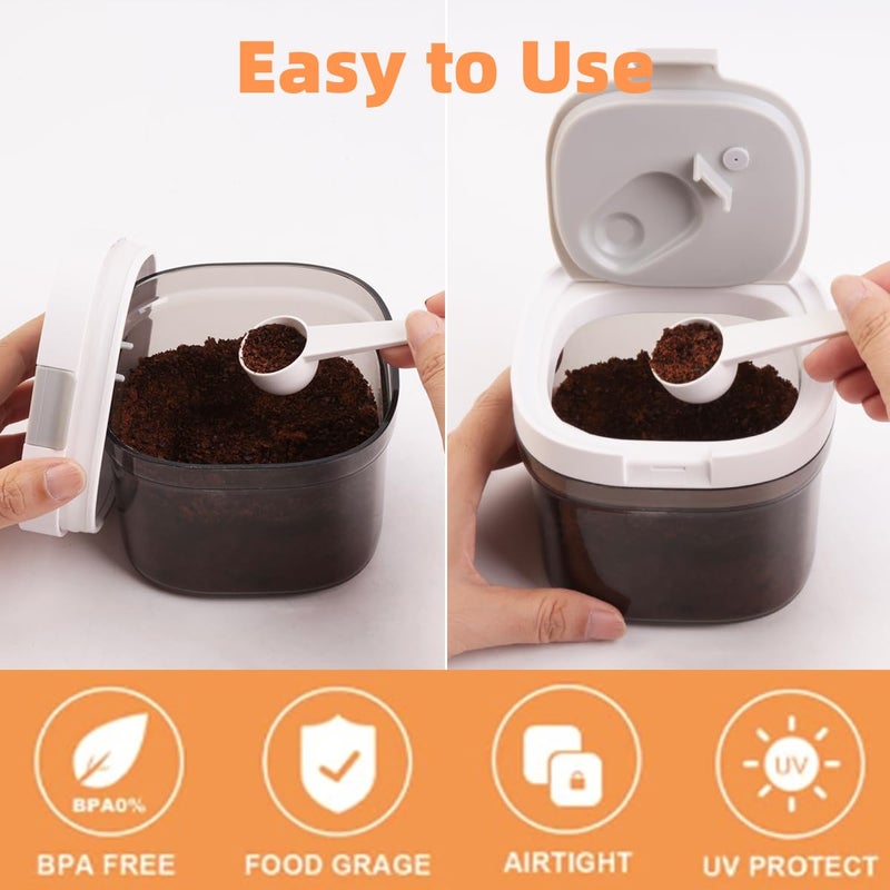 LANGMINGDE 3 Piece Airtight Kitchen Storage Canisters Set, Coffee and Dry Food Storage Containers, BPA-Free, Stackable, Easy-Clean, Perfect for Coffee, Flour, Sugar, Includes Scoop - Image 2