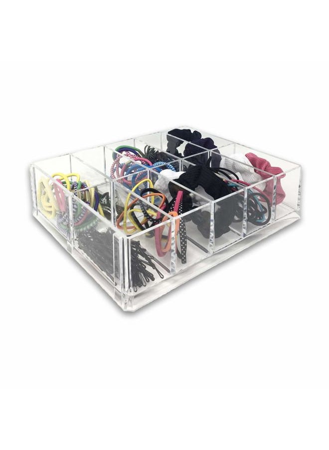 BY ALEGORY - Acrylic Hair Accessory Organizer Storage for Bows Ties Bobbi Pins Claws Barrette Silk Scarves Scrunchies Ribbon Bandana Drawer Refillable Container Tray - Image 1