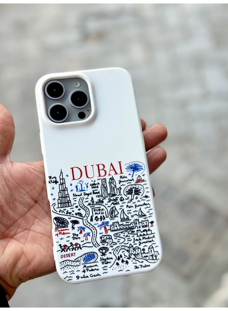غطاء هاتف من السيليكون مطبوع عليه خريطة مدينة الإمارات العربية المتحدة، غطاء واقي فاخر ومقاوم للصدمات لجهاز iPhone - Image 2