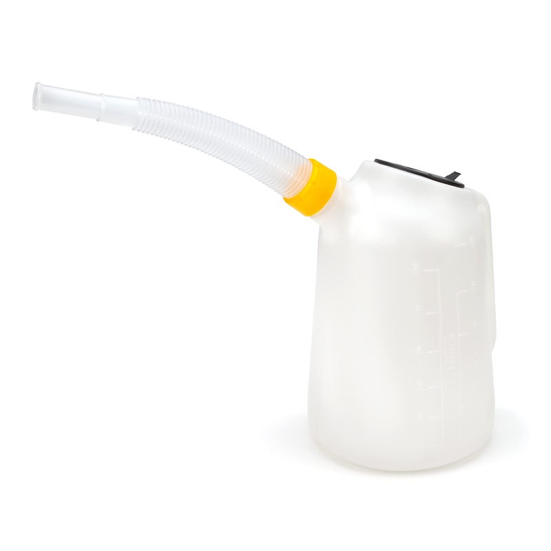 Steelman 6Quart Oil Measuring and Dispensing Jug Flexible 95inch Spout SnapIn Lid