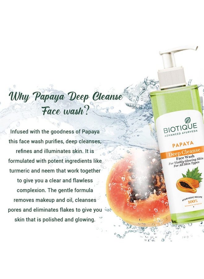 Biotique Papaya Deep Cleanse Face Wash | Gentle Exfoliation | Visibly Glowing Skin | 100% Botanical Extracts| Suitable For All Skin Types | 200Ml  - Image 4