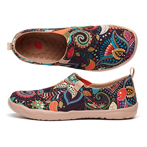 UIN Women's Art Painted Travel Shoes Slip On Canvas Casual Loafers Lightweight Comfort Fashion Sneaker Wonder Mandala (8) - Image 5
