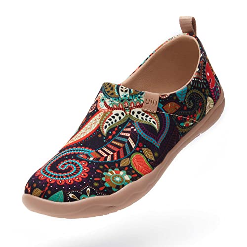 UIN Women's Art Painted Travel Shoes Slip On Canvas Casual Loafers Lightweight Comfort Fashion Sneaker Wonder Mandala (8) - Image 4