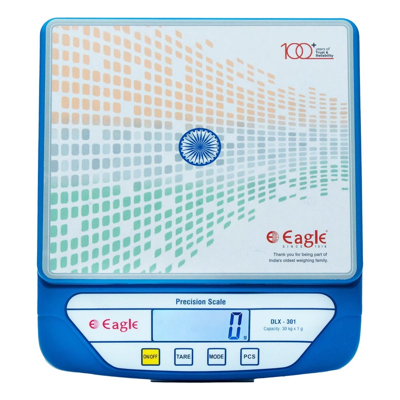Eagle Digital Kitchen Weighing & Counting Scale with 30 kg Capacity and 1 g accuracy for Retail Shops, Kirana Stores, High Precision Weight Machine with Tare function, Counting (Blue, DLX-301) - Image 1