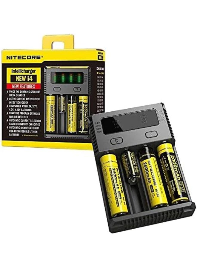نايت كور Nitecore I4 Intelli Smart 4 Channel Universal Charger، لـ 18650،16340 إلخ - Image 1