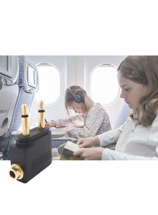 Valefod 4-Pack Airline Airplane Flight Adapters for Headphones, Golden Plated 3.5mm Jack - Image 2