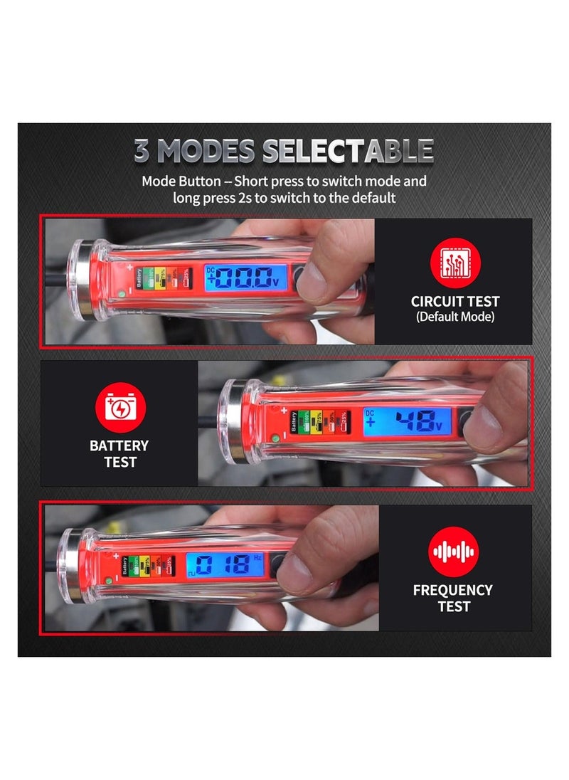 Loquat Automotive Test Light u0026 Battery Power Detector, 1-75V DC LCD Digital Circuit Tester with Illumination, Fuse Tester with Voltmeter, Electric Test Pen for Checking Car Fuses and Battery Voltage - Image 2