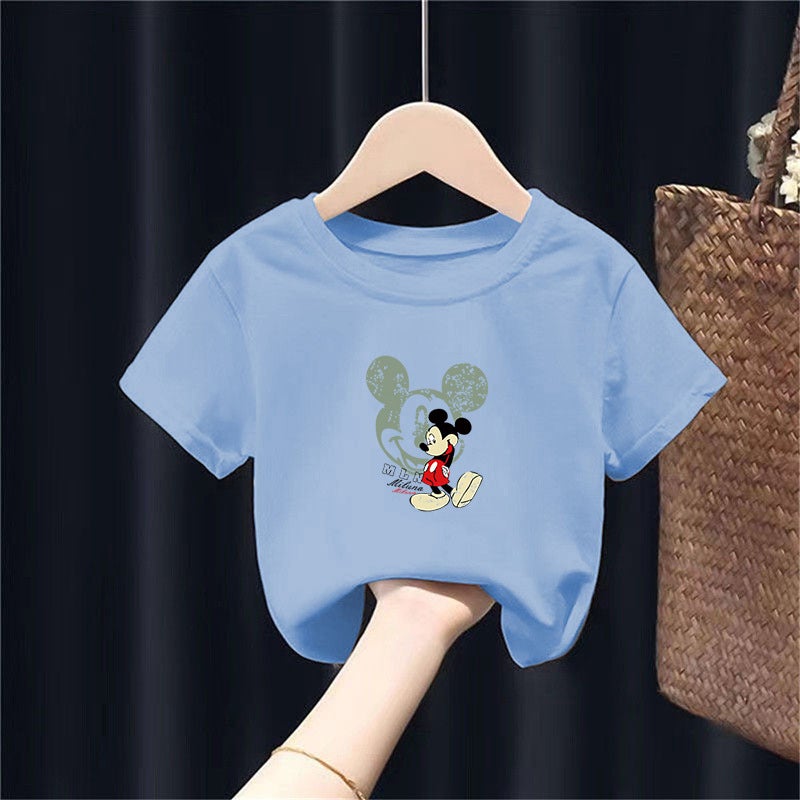 2142# Children'S Cotton T-Shirt Short Sleeve Boys And Girls Half Sleeve Big Children'S Fried Street Loose Summer Jacket - Image 1