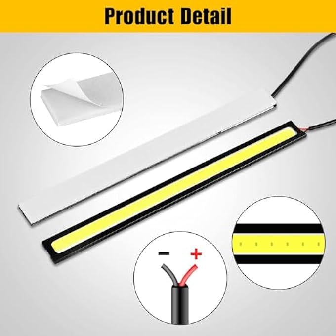 Khazna Daytime Running Light 12Pcs Car Exterior Led Strip Light Super Bright 12V Underglow Lights Universal Waterproof Running Lamp For Truck Boat Bike Motorcycles White - Image 4