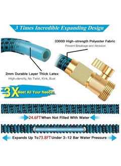 Arabest Garden Hose, 75 FT Expandable Water Hose, Green Garden Hose With Multi Pattern Sprayer | Water Hose For All Gardening and Outdoor Needs | Premium Quality Green Garden Hose(75FT/22.5M)  - Image 4