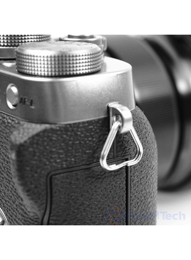 Foto&Tech EXTRA THICK EXTRA DURABLE 100% Stainless Steel 4 Pieces Lug Ring Camera Strap Triangle Split Ring Hook for Fujifilm Lecia Nikon Canon Sony Olympus Pentax Panasonic D-SLR RF Mirrorless Camera - Image 3