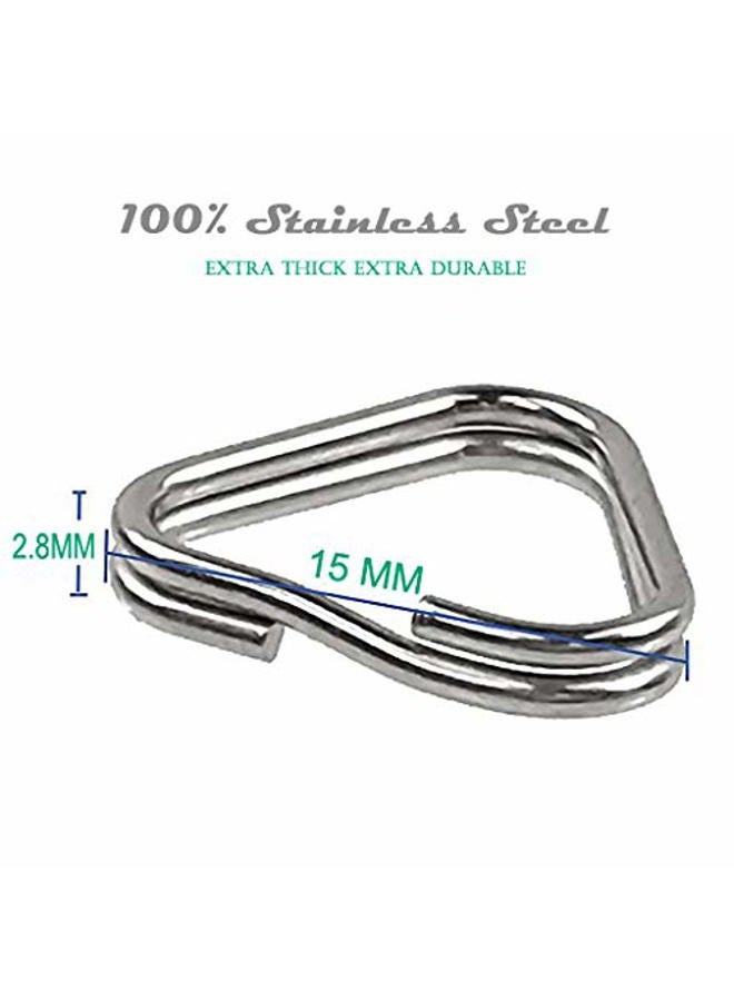 Foto&Tech EXTRA THICK EXTRA DURABLE 100% Stainless Steel 4 Pieces Lug Ring Camera Strap Triangle Split Ring Hook for Fujifilm Lecia Nikon Canon Sony Olympus Pentax Panasonic D-SLR RF Mirrorless Camera - Image 2