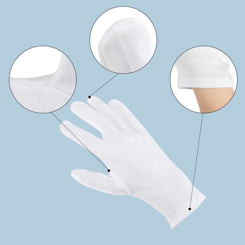 Enpoint 5 Pairs Archival Photo Gloves  White Large Work Gloves For Handling Art Working Photography Men & Womens Cloth Gloves Liners Bulk For Handling Jewelry  Film  Photo  Coin Metal Inspection - Image 5